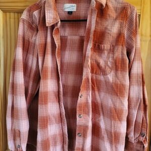Salmon Pink Flannel Target style shirt M